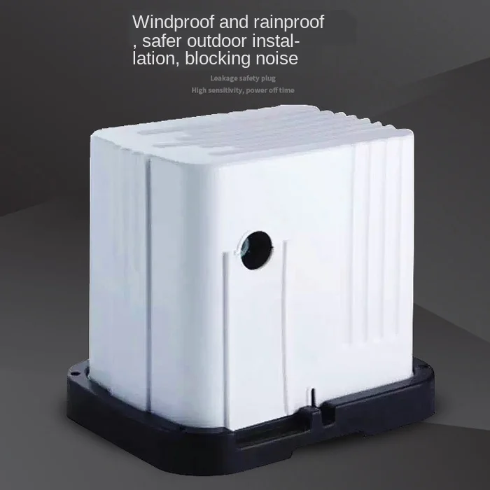 

Outdoor installation of rain shield for booster pump of self-priming pump