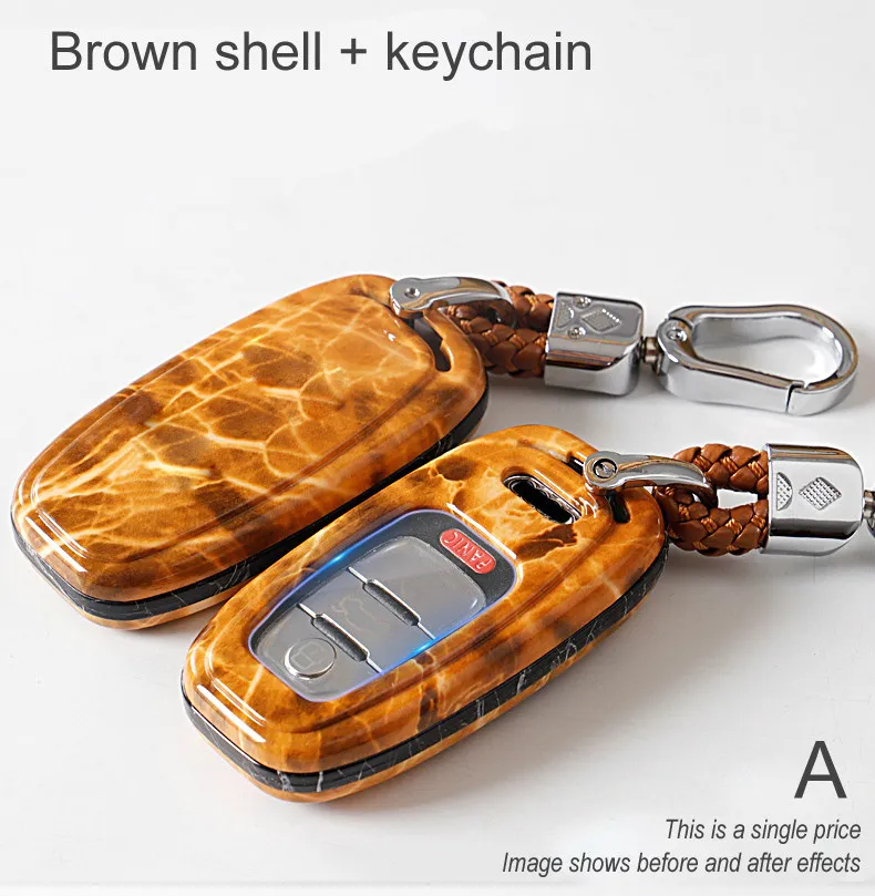 Чехол для ключей автомобиля из мрамора ABS Audi A1 A3 A4 B8 A5 A6 A7 A8 Q5 Q7 TT TTS Smart Remote Fob
