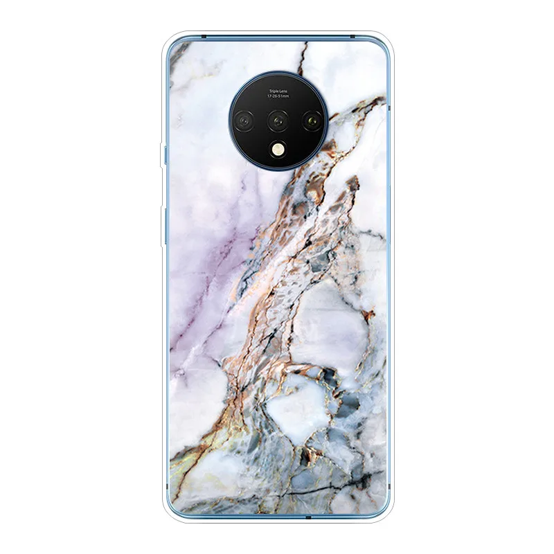 phone cases for oneplus 7t cases soft tpu silicone back covers for oneplus 7t 6 55coque flowers fashion marble pattern cute cat free global shipping