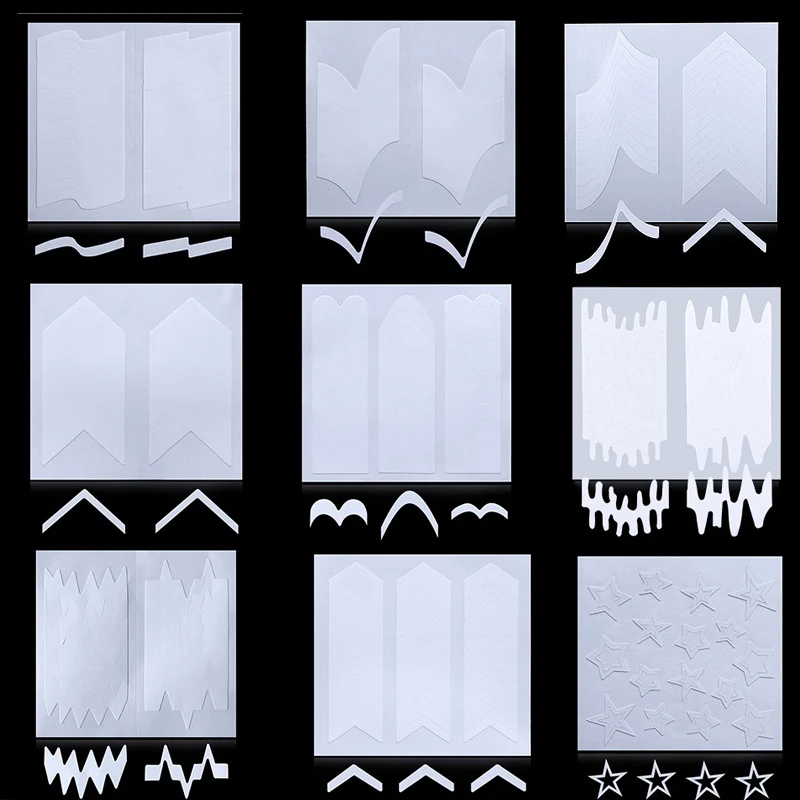 24 шт./компл. французский Стиль дизайн ногтей полый улыбка трафарет направляющая