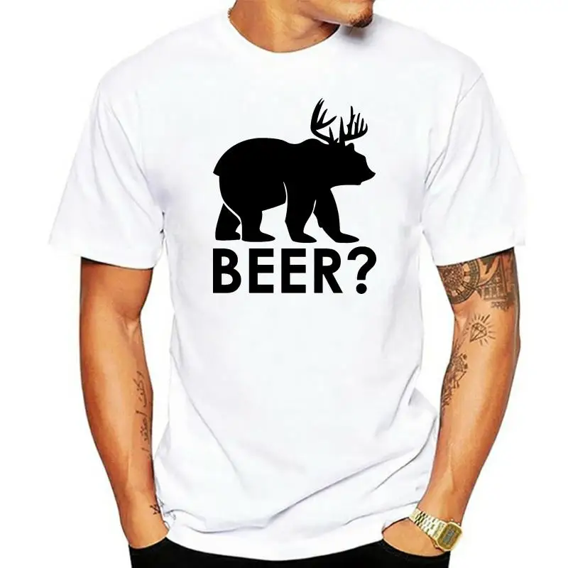 

Футболка унисекс для мужчин и женщин, дизайнерская тенниска с рисунком пива, оленя, медведя, лосят, лось, забавная футболка с графическим при...
