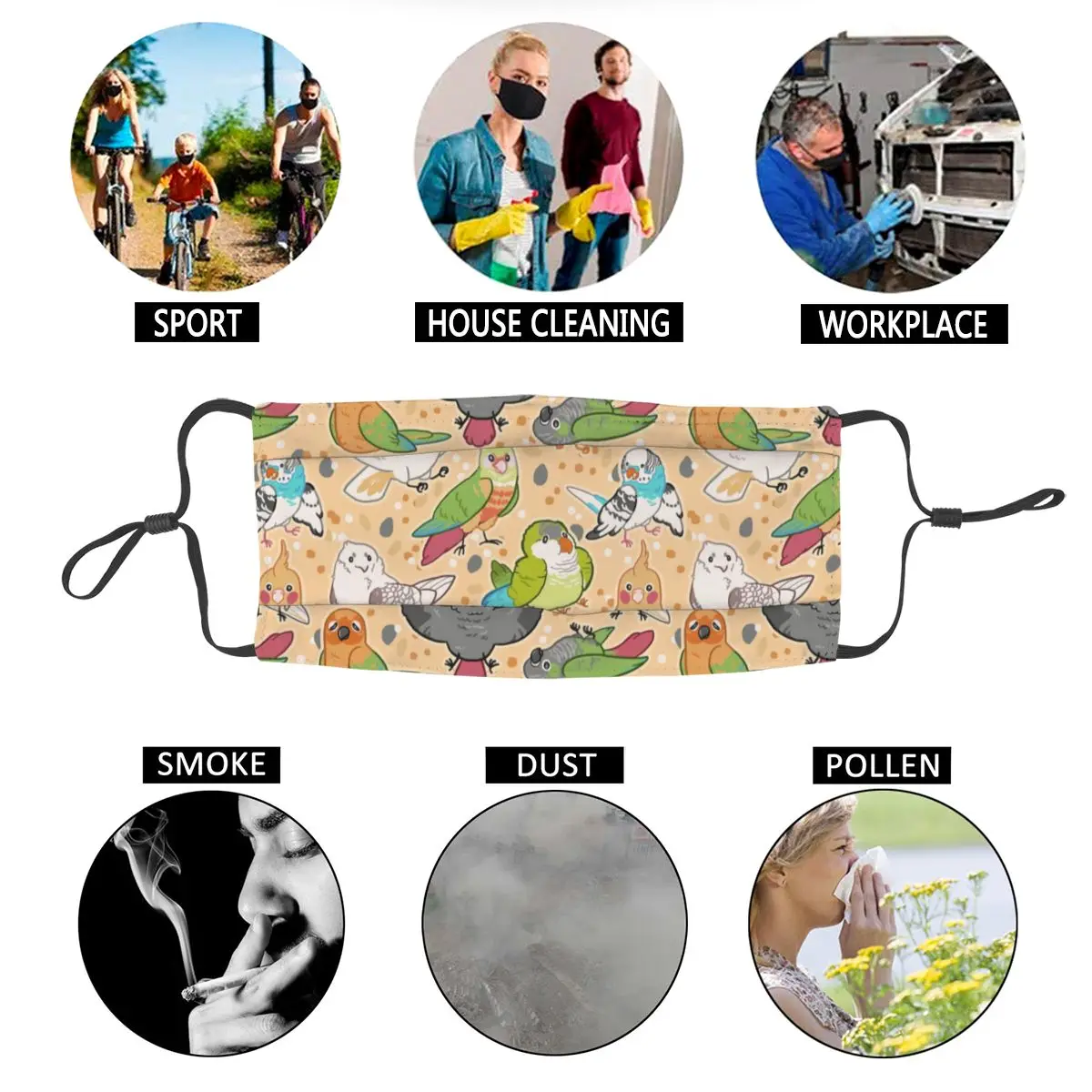 Домашние птицы Non одноразовые нейтральные маска для лица взрослых попугая