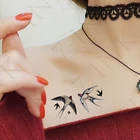 Водостойкая временная татуировка, животное, ласточка, голубь, птица, Бабочка, искусство, переводная водная Татуировка поддельная флеш-Татуировка для мужчин, женщин, детей