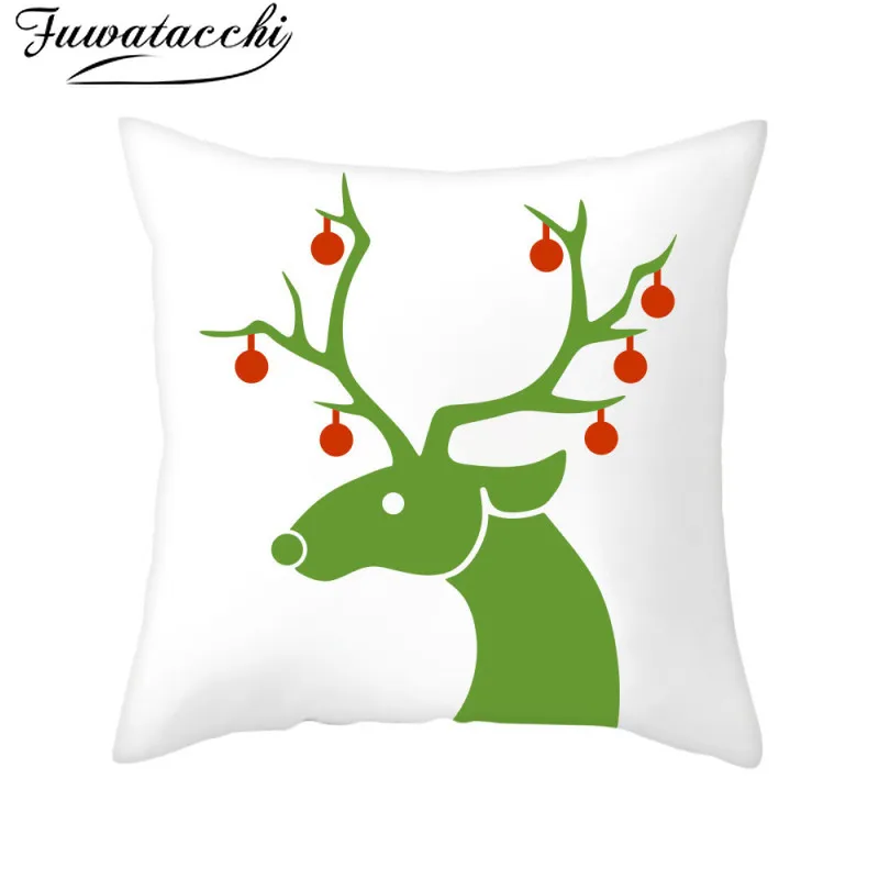 

Fuwatacchi Christmas Cushion Cover Decorative Sofa Pillow Cover Case Home Decor Throw Pillowcase Christmas Decoration For Home