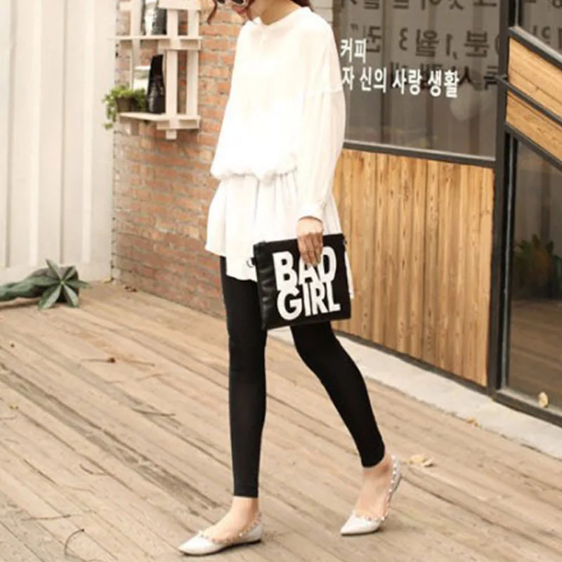 B летние женские брюки новые шелковые леггинсы эластичные черные белые дышащие