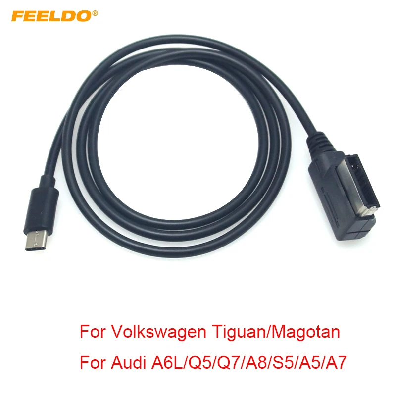 FEELDO автомобильный стерео музыкальный MDI/AMI интерфейс к Type-C AUX кабель для Audi Volkswagen