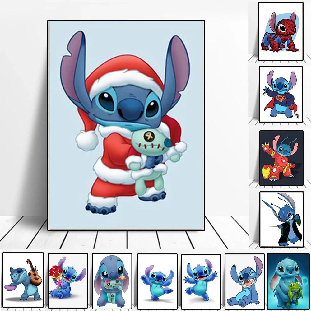 

Disney Anime Lilo & Stitch Canvas Painting Cute Stitch Marvel Interstellar Baby Posters Prints Wall Art Pictures for Home Decor