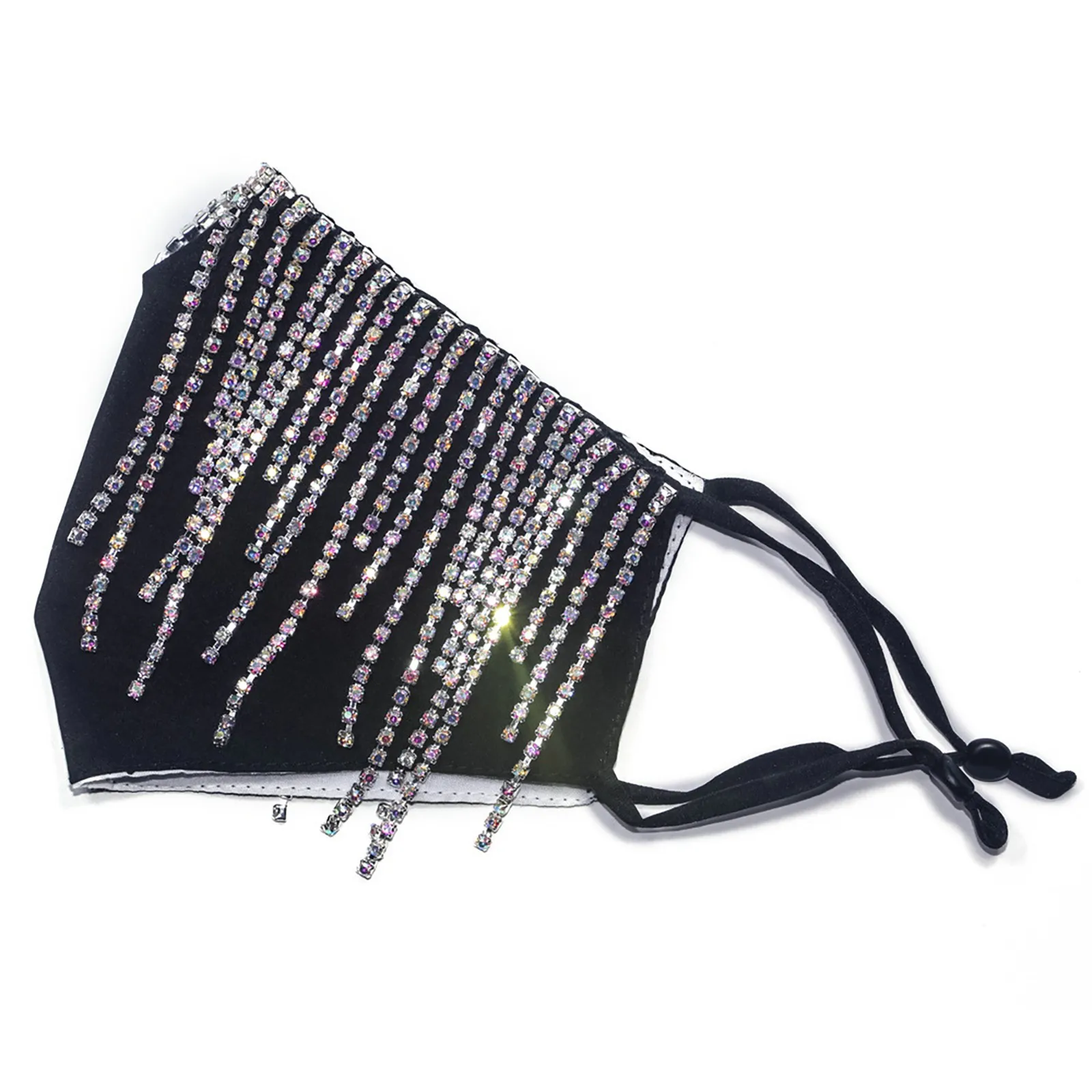 

Fashion Jewelry Bling Bling masksequins New Fashion Personality Flash Jewelry Rhinestone Tassel Pendant Mask mondkapjes wasbaar