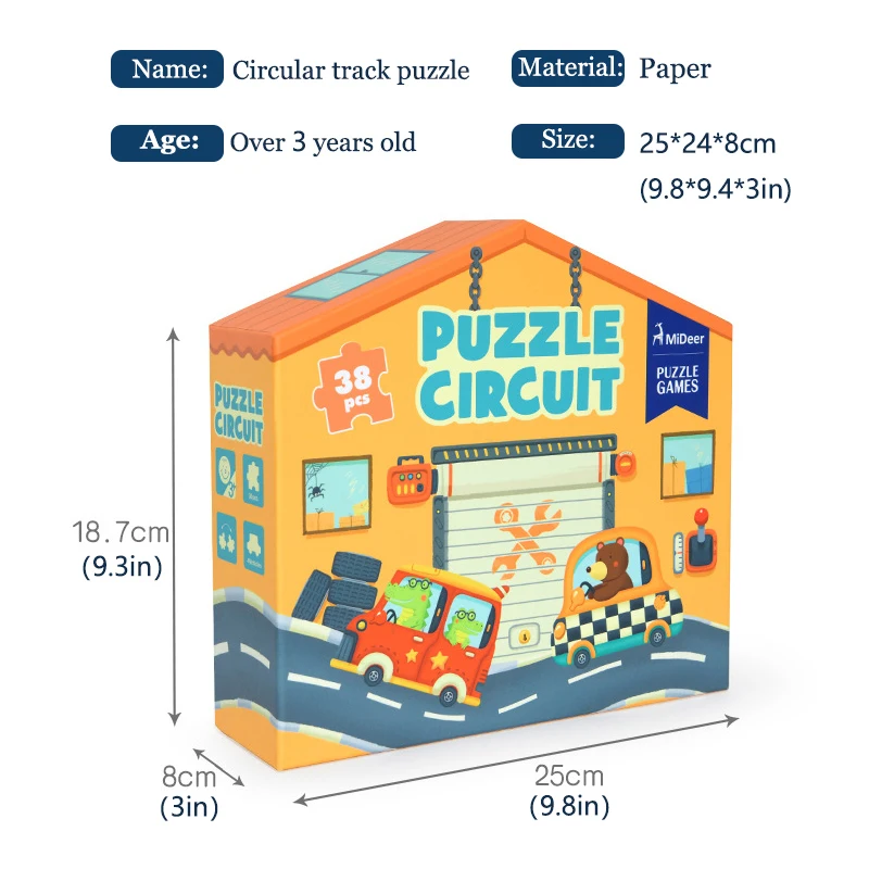 Mideer Puzzles 38PCS Jigsaw Assembling Puzzles Toys Kids Games Educational Toys Traffic Circle for 3-6Y Children