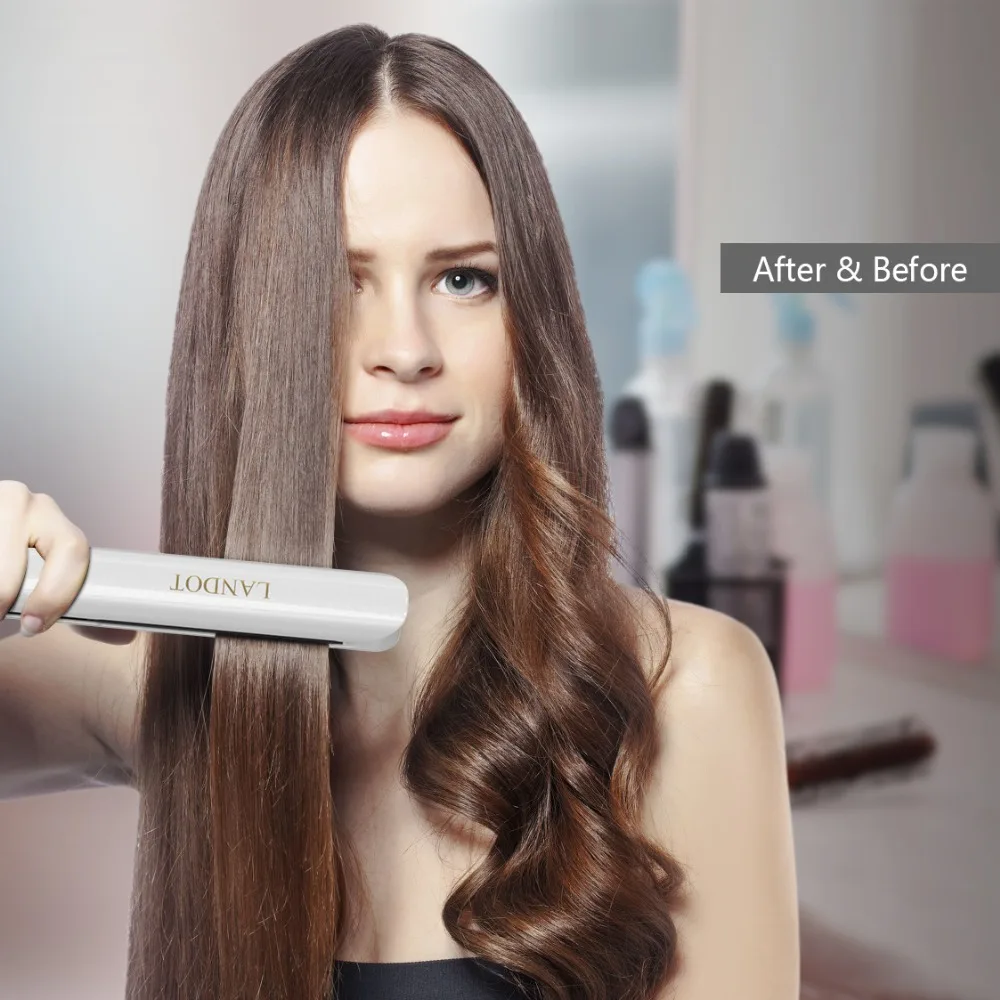 Профессиональный Выпрямитель для волос плоский Утюг укладки 2 в 1 турмалиновый