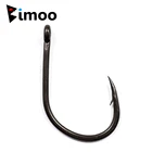 Bimoo 100 шт. остроконечные крючки с широким зазором, крючки для ловли карпа из высокоуглеродистой стали, прочные рыболовные крючки, матовый черный