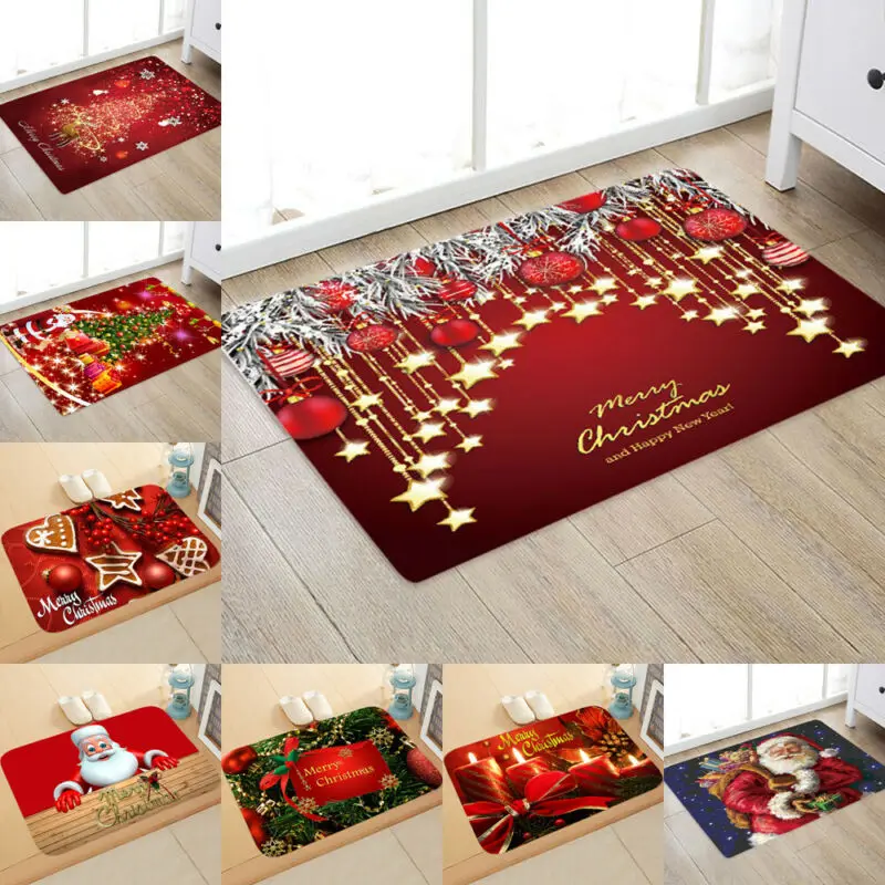 Santa дверной коврик Рождественский ковер Кухня Спальня Декор Счастливого