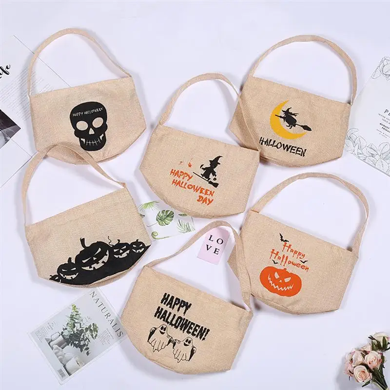 3 шт. товары для хеллоуина ведра конфет сумки портативные из парусины сумка