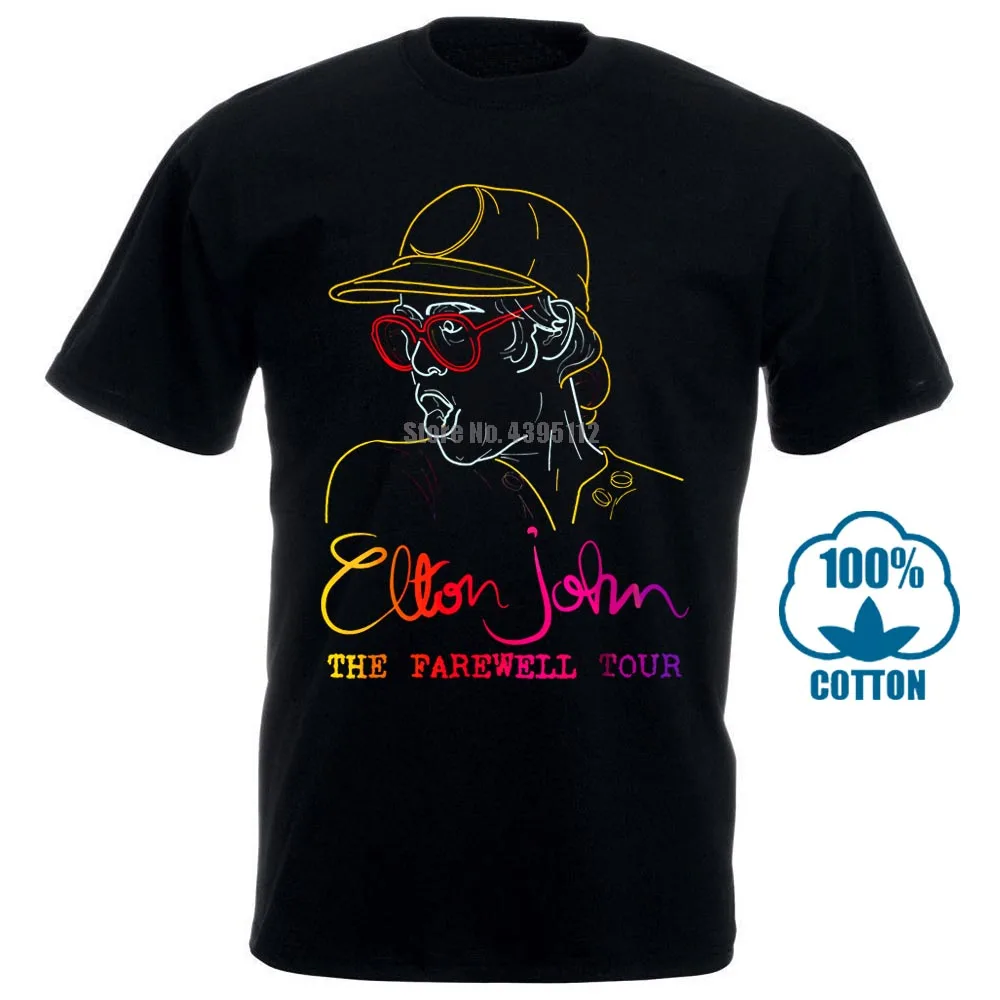 Elton John The vehal Tour Fans футболка черного цвета Размеры S 3Xl 011402|Мужские футболки| |
