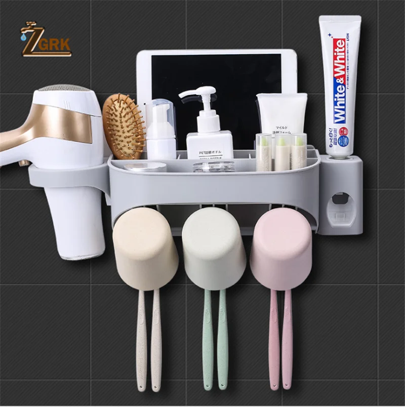 zgrk toothbrush holder toothpaste squeezer dispenser bathroom accessories sets 5 pcs bathroom storage box case household items free global shipping