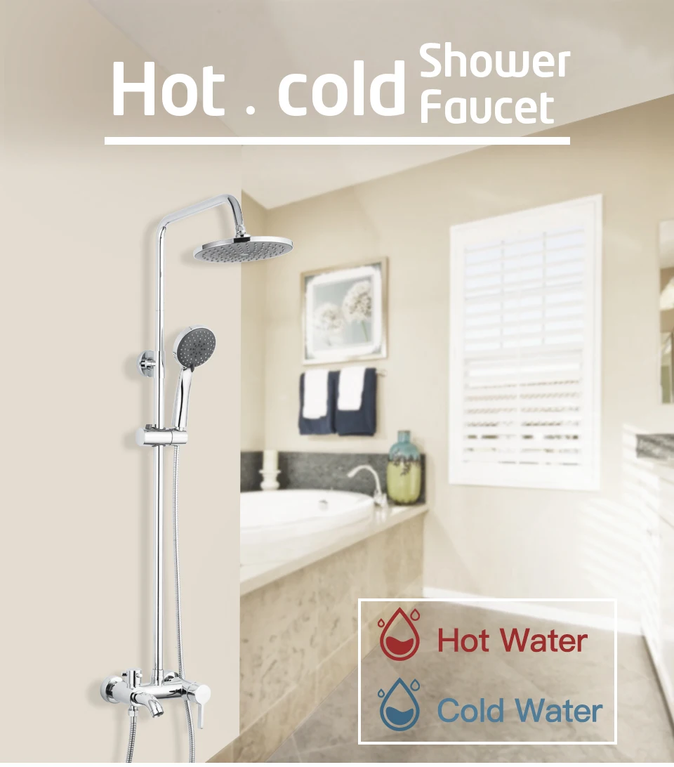 FRAP Shower Faucets Set white bathroom shower system bath shower mixer faucet rainfall shower head Taps Wall Mounted faucet