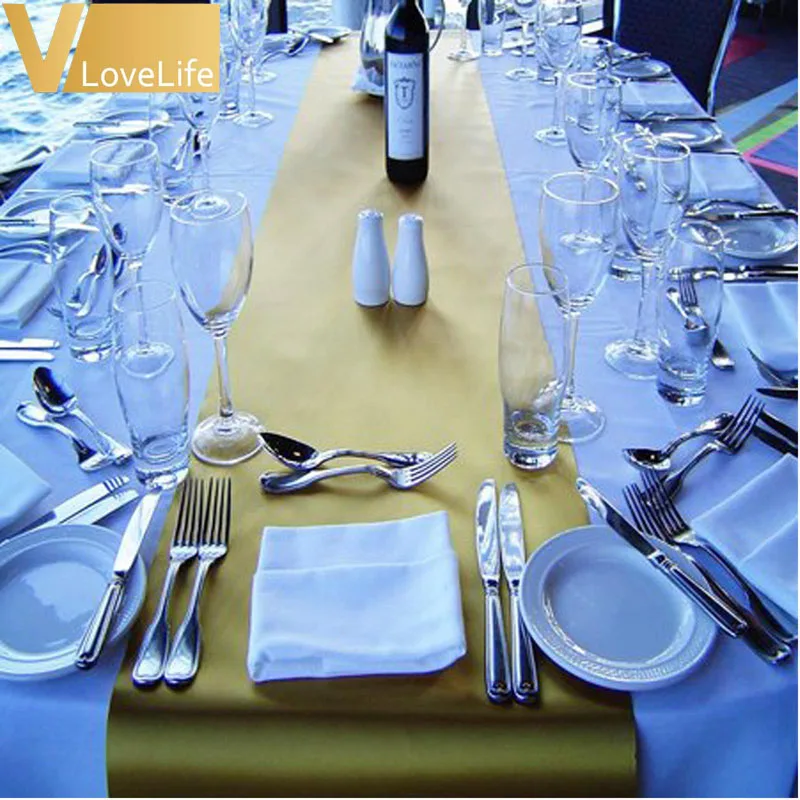 20 шт./лот 30 см * 275 атласные скатерти для свадебной вечеринки праздничный декор