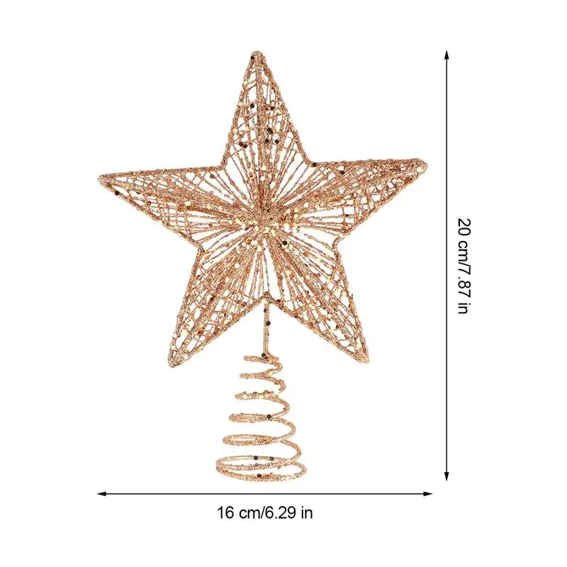 

1Pc Exquisite Iron Art Ornament Beautiful Tree Star For Christmas Party DIY Decorations Accessories Christmas Tree Toppers