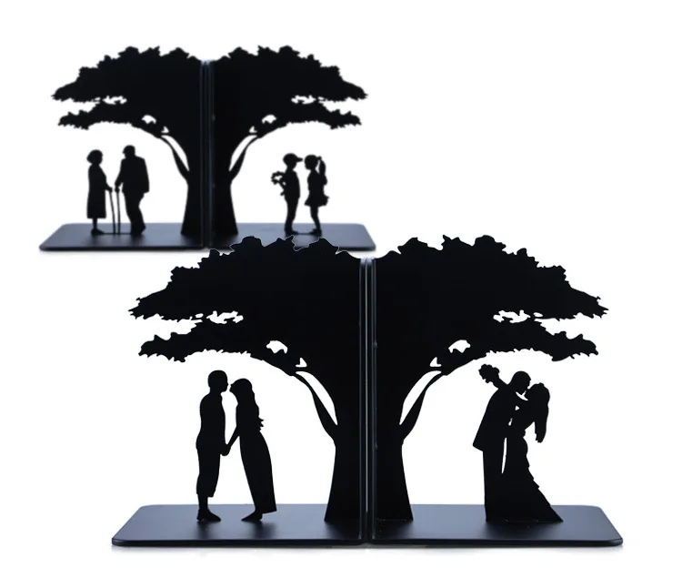 

One Pair Creative love Metal Bookend Shelf Bookend Holder Office Supplies Home Decoration Book Stand
