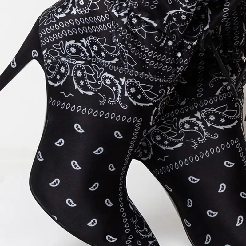 Женские ботинки на шнуровке с принтом 11 см | Обувь