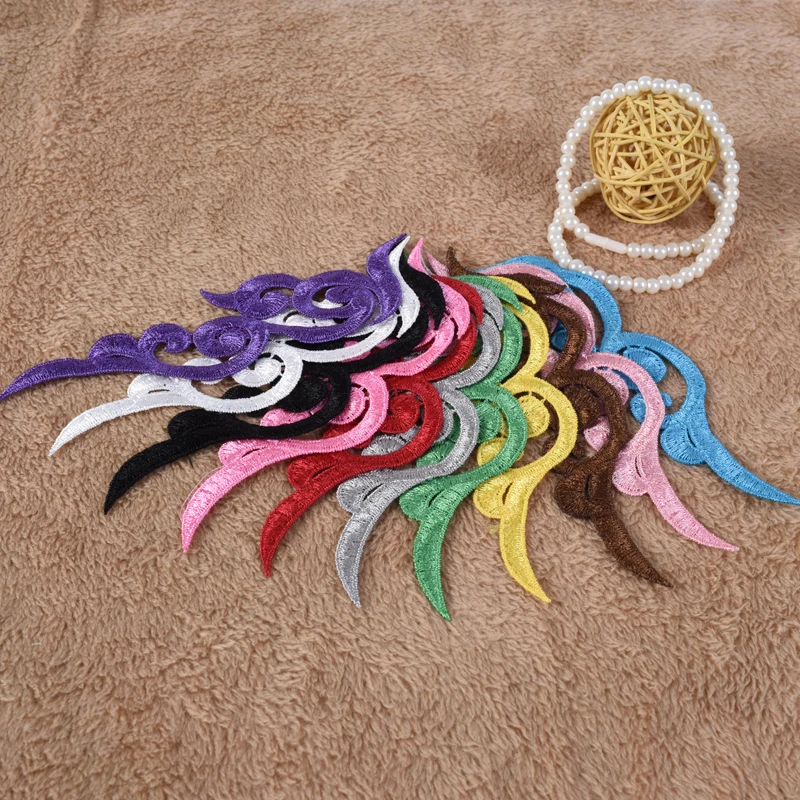 4Pcs (2Pair) 11Color Water Soluble Embroidered Lace Patch Applique Flowers Collar Clothes Wedding Dress Accessories - купить по