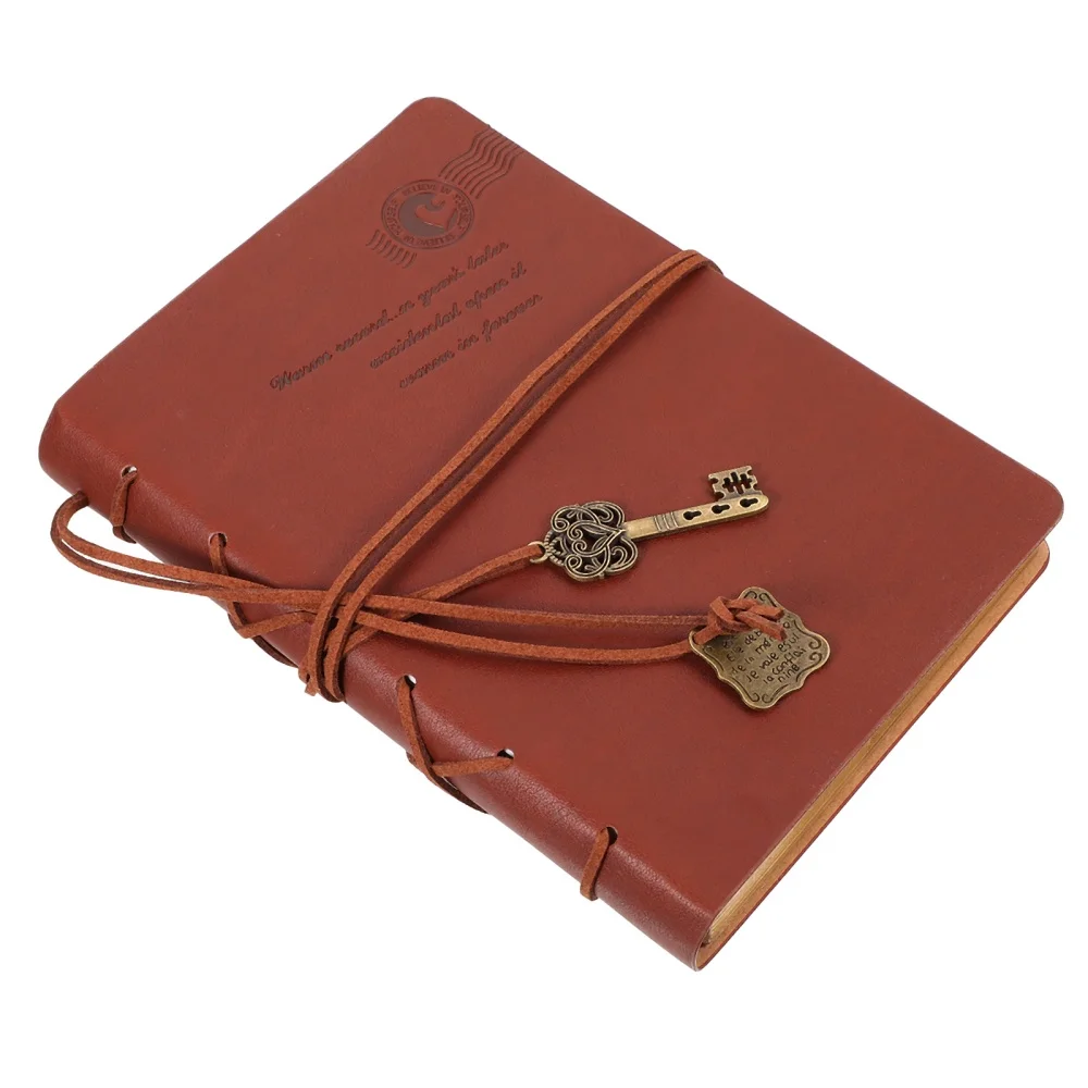 

1pc Leather Writing Notebooks Retro Diary Stationery Schedule Book for Students