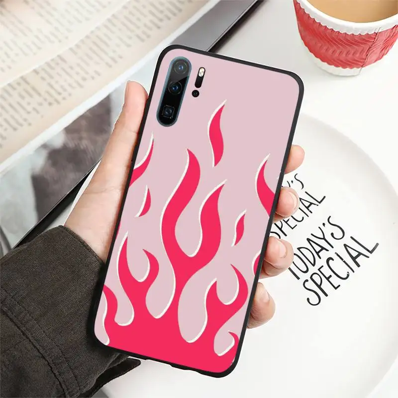 

Cool Green Red Flame Fire Phone Case For Huawei P40 P20 P30 lite Pro P Smart 2019 Mate 40 20 10 Lite Pro Nova 5t
