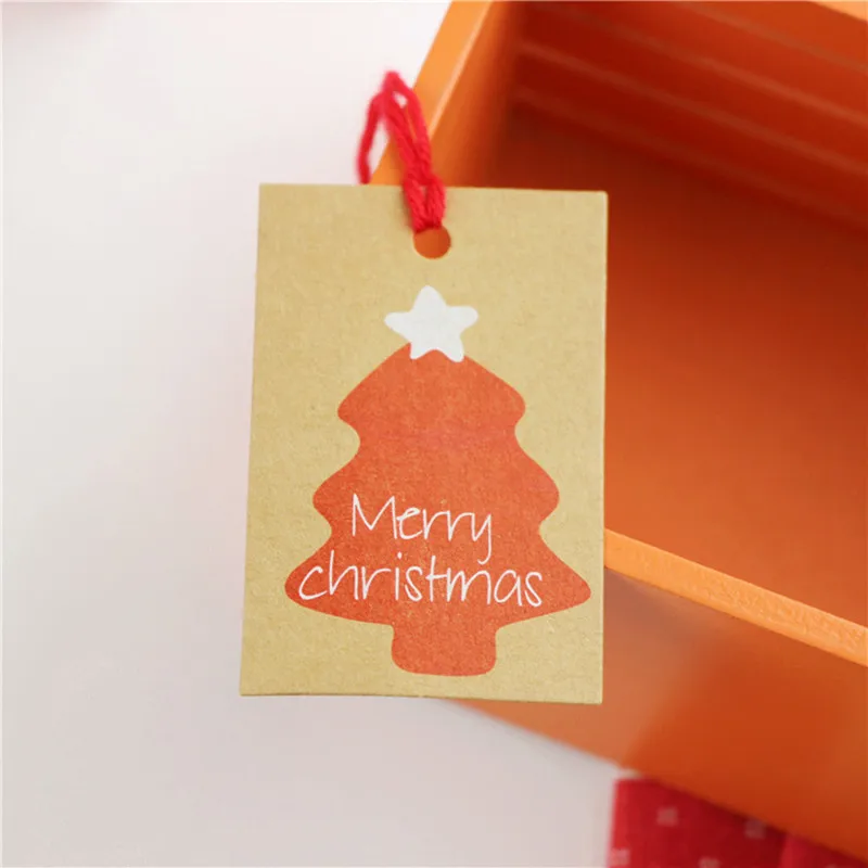 50 шт. Счастливого Рождества бумажные бирки Подарочная упаковка DIY ярлык для