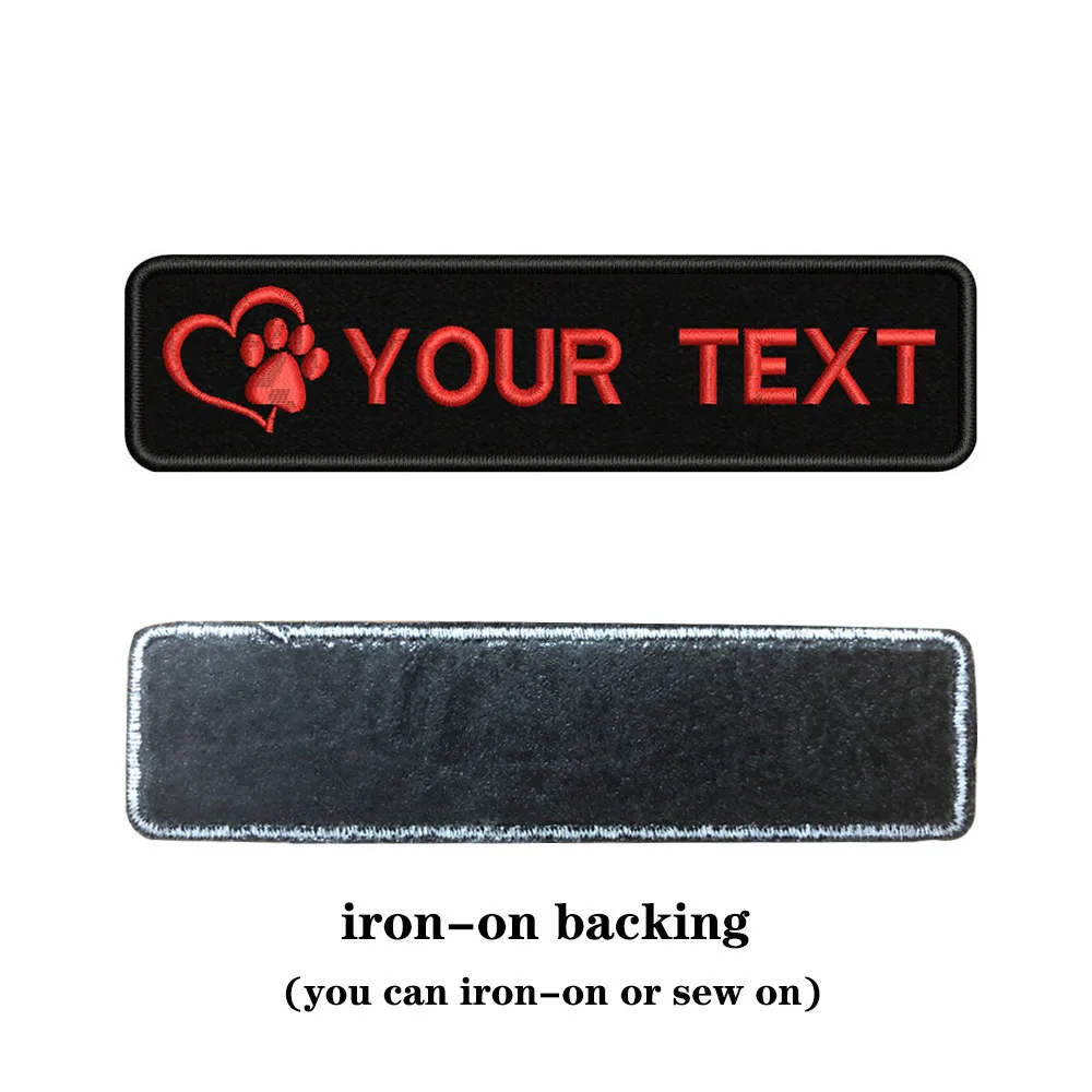Rose red-iron on Вышивка на заказ собака отпечаток имя заплатка с текстом 10 см* 2,5 см значок Утюг на или липучке Подложка для одежды брюки рюкзак шляпа - Цвет: Rose red-iron on