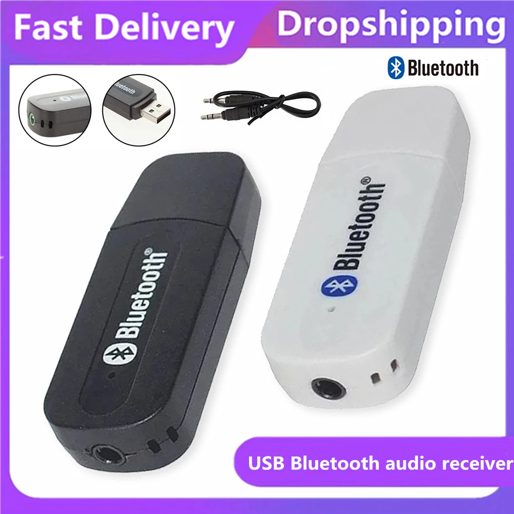 

1x Portable USB Interface Bluetooth 2.1+EDR Specification Wireless Receiver Audio Adapter Transmitter 3.5mm Audio Cable Adapter
