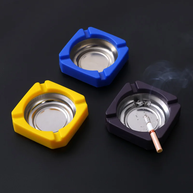 

Stainless Steel Green Orange Detachable Rotatable Lid 360 Degree Free Rotation Corrosion Resistance Cigarette Ashtray
