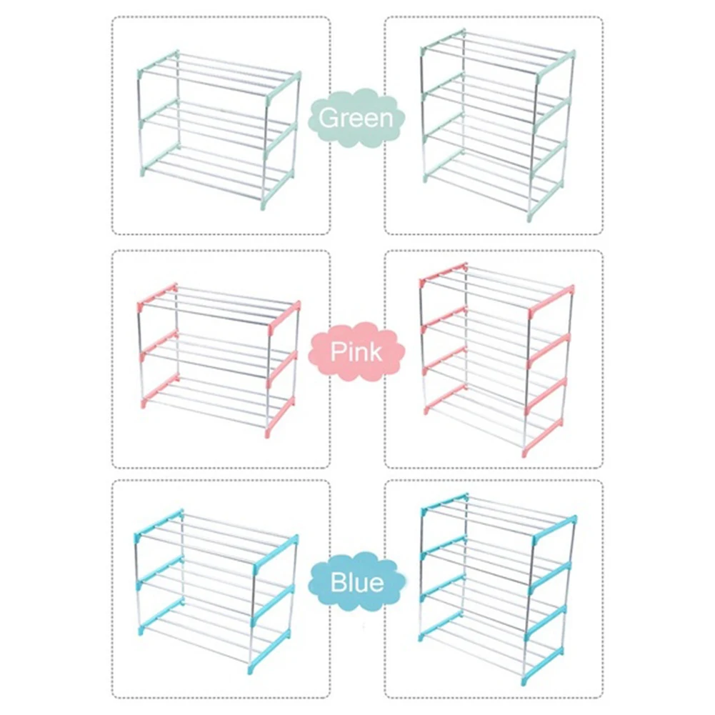 3/4 Layers Stainless Steel Rack Hanger Shoes Storage Display Shelf Holder Cabinet Shelf Holder Shoes Racks Home Organizer