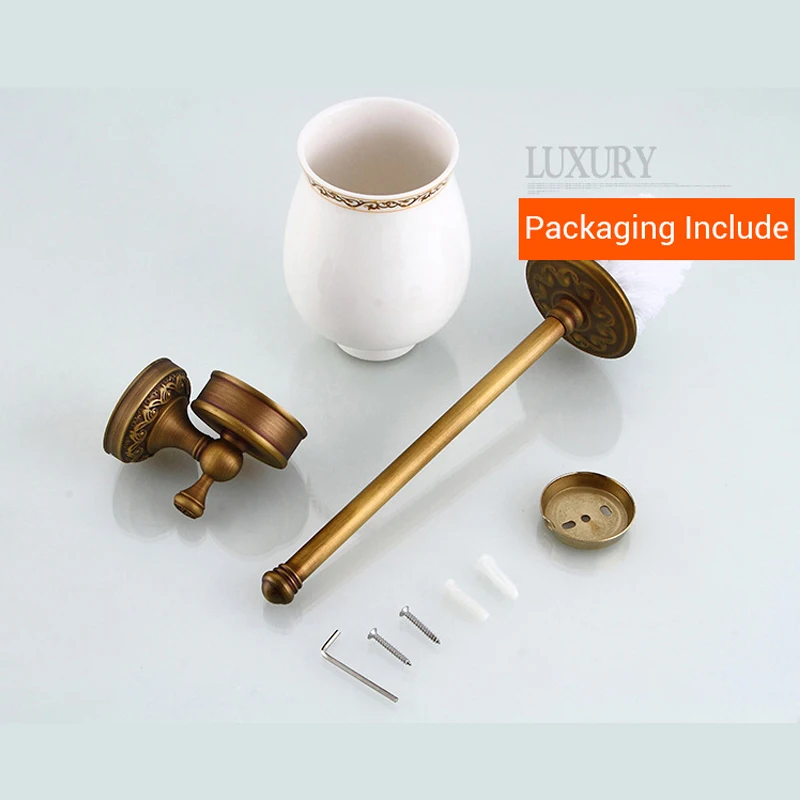 Набор кистей для ванной и туалета настенное крепление Винтажный Золотой