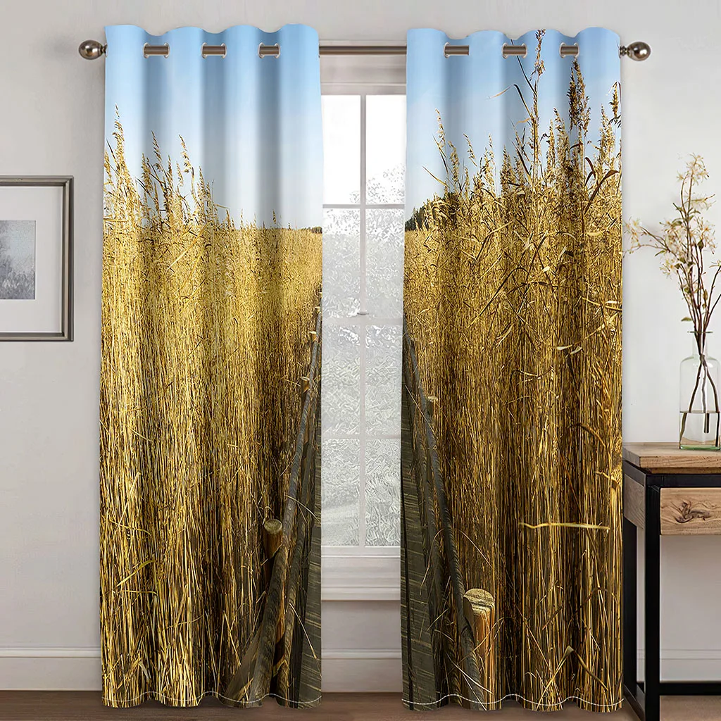 

3D Modern Minimalist Landscape Pattern Blackout Curtain Set, Suitable for Home Curtains In The Living Room and Bedroom
