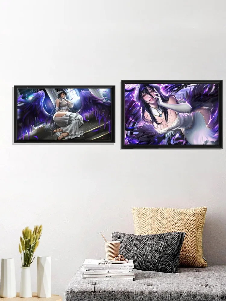 Albedo Обнаженная девушка мультфильм сексуальный аниме плакат искусство шелковые