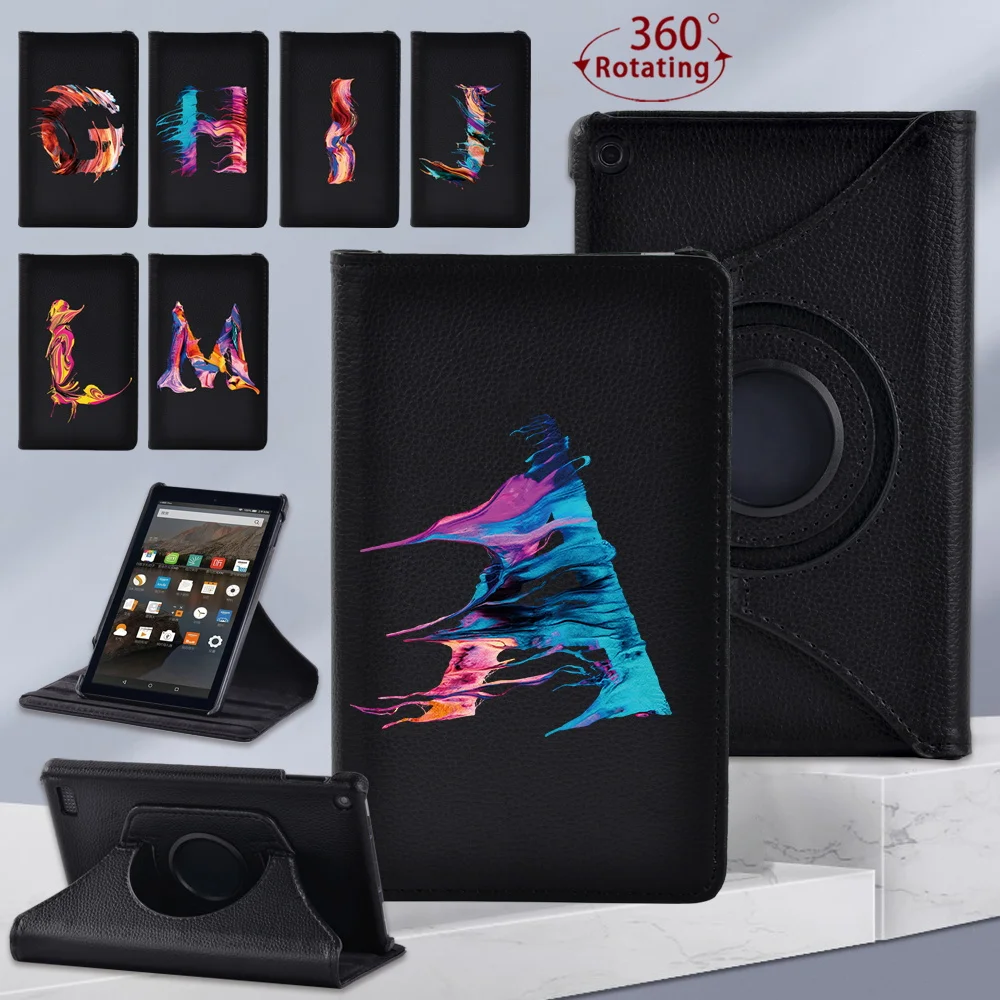 

Чехол для планшета Amazon Fire 7 5-го поколения 2015/Fire 7 7-го поколения 2017/Fire 7 9-го поколения 2019 защита от пыли письмо 360 Вращающийся чехол