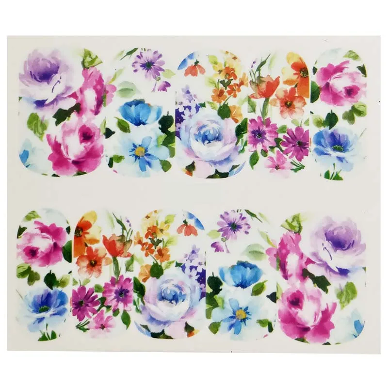 Стильная зеленая наклейка для ногтей Цветочная Слайдеры дизайна украшение