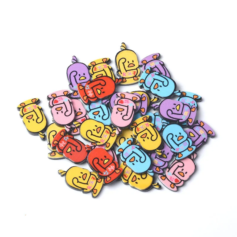 20pcs/bag Popular Toys Acrylic Graffiti Patch Animal Duck Polymer Clay Molds Slime Accessories Playdough DIY Glue Mud Materials | Игрушки и