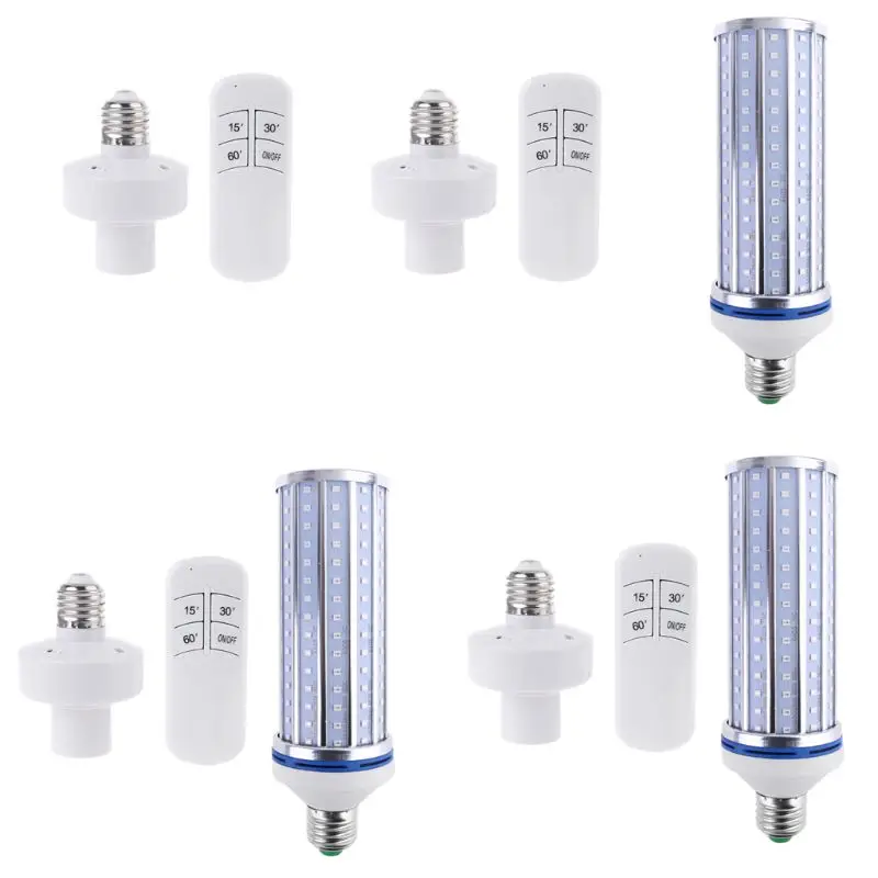 

60W UV Germicidal light LED UVC Light Bulb Room E27 E26 Lamp 110V 220V 86-265V w/ Timing & Remote Control & Lamp Holder