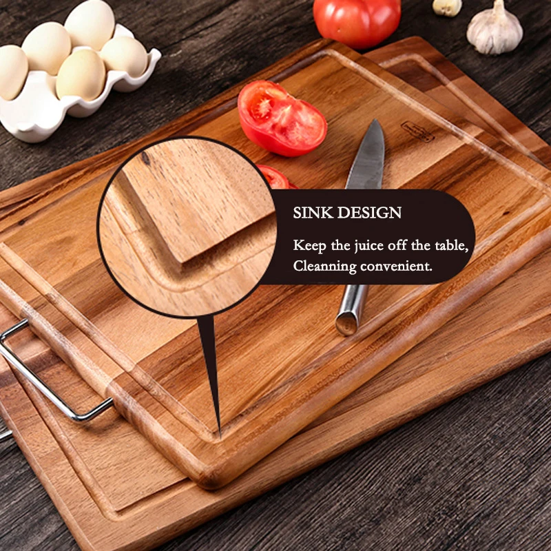 

Thailand lcliving Acacia Wood Cutting BoardKitchen Chopping Blocks anti-bacteria Rectangle End-Grain Utility Board