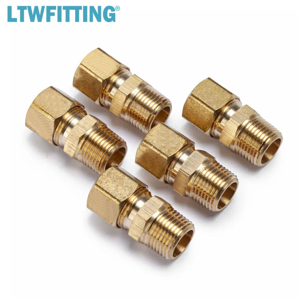 

LTWFITTING 1/2" OD x 3/8" Male NPT Compression Connector,BRASS COMPRESSION FITTING