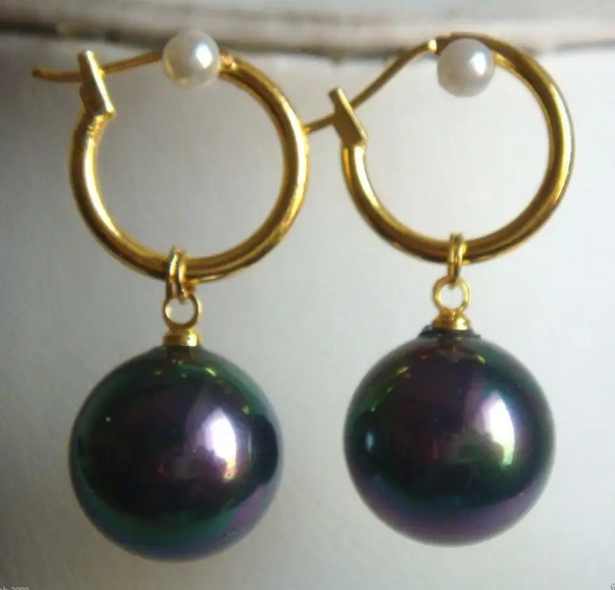 Бесплатная доставка 14 мм таитянские радужные черные Южно морские жемчужные GP