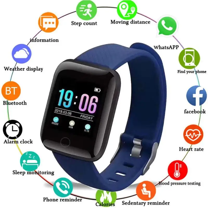 Смарт часы 116 Plus фитнес трекер браслет Детские мужские спортивные