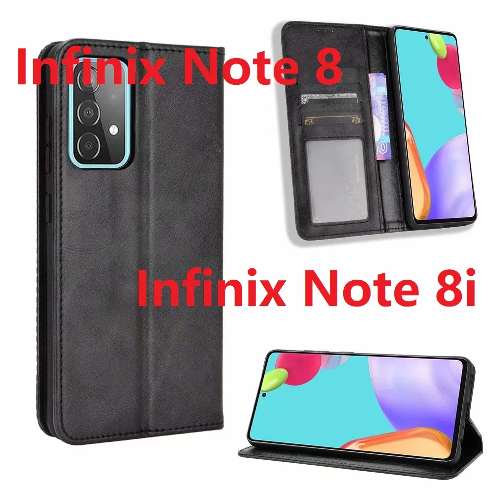 Чехол-книжка с магнитной застежкой для Infinix Note 8i X683 из искусственной кожи дюйма |