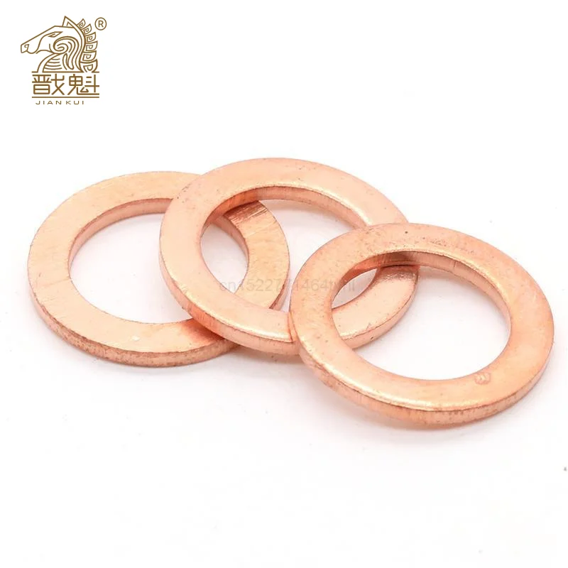 Набор медных шайб гайка и болт плоское кольцо уплотнение в коробке M5/M6/M8/M10/M12/M14 200