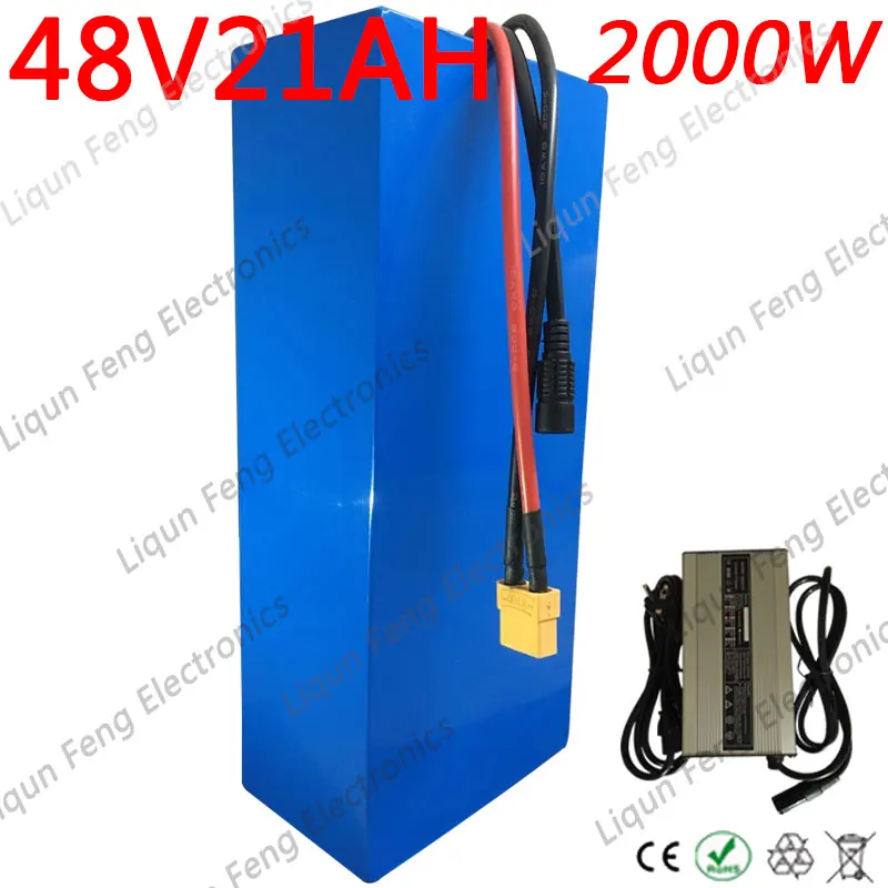 Литий ионный аккумулятор 48 в 20 Ач для электрического велосипеда 1200 Вт чехол из