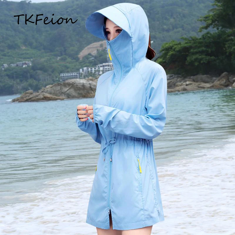 

New Arrived Womens Summer Ultralight Coats Ladies Fashion Anti-ultraviolet Coat Super Light Thin Anti-UV Female Sunscreen Trench