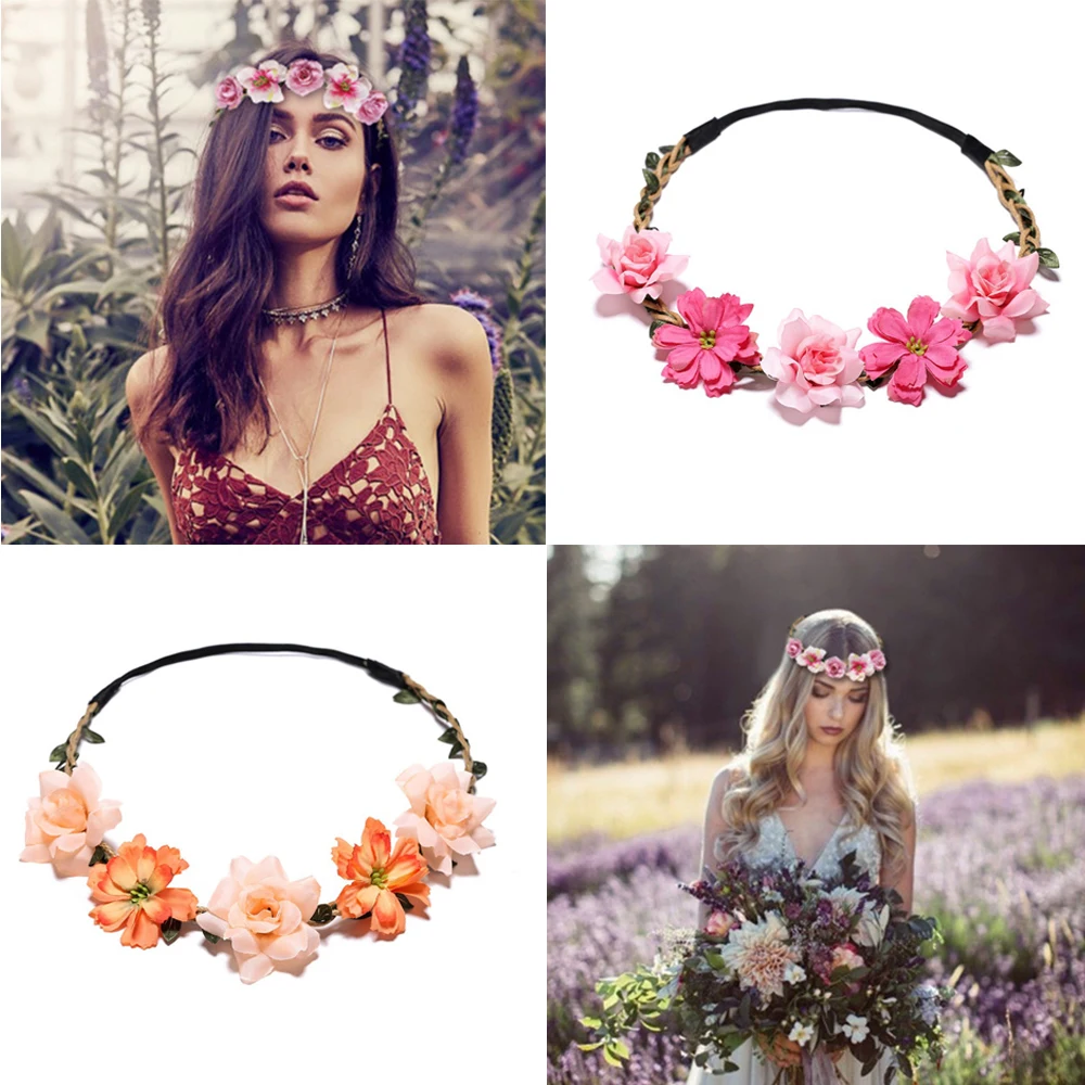 

2021 New Years Floral Crown Fashion Flower Headband For Beatuiful Girls Crown Hair Accessories Party Stylish Hair Band Bridal