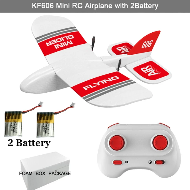 2 battery foam box KF606 радиоуправляемый самолет летающий самолет EPP планер из пеноматериала Игрушечный Самолет RC 2,4 ГГц 15 минут время полета самолет из пеноматериала игрушки для детей Подарки - Цвет: 2 battery foam box