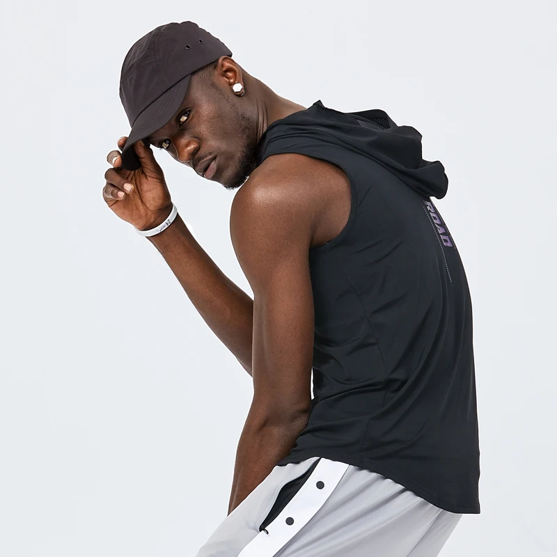 Jerseys Quick Dry T-shirt Male Sleeveless Hooded Athletics Basketball Vests Workout Clothes Running Training Suit